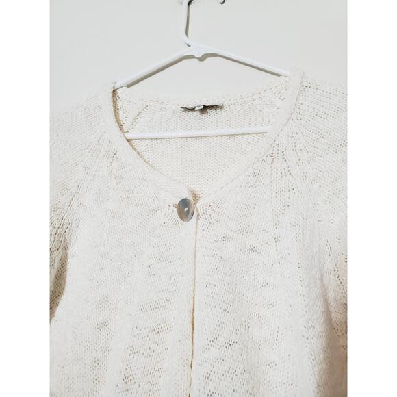 Indigenous Womens Small Sweater ORGANIC COTTON Eco-friendy Cardigan Cream - Picture 3 of 10